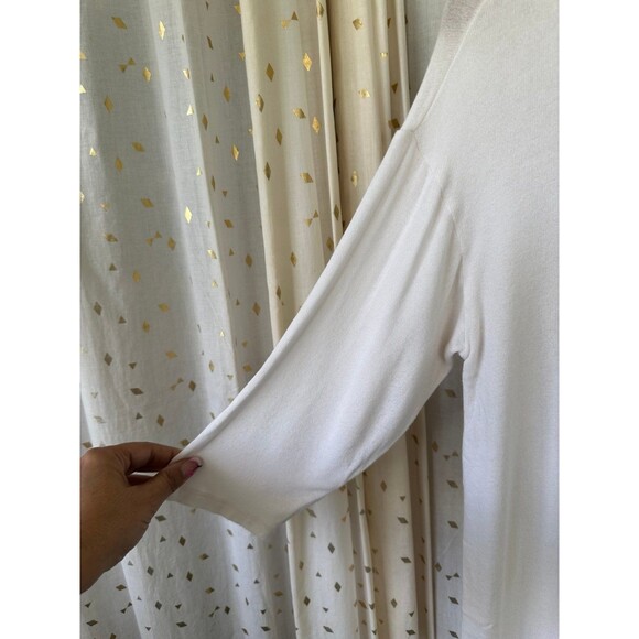 J. Jill Wearever Collection Ivory Quarter Sleeve Classic Button Down Cardigan M - Picture 3 of 7